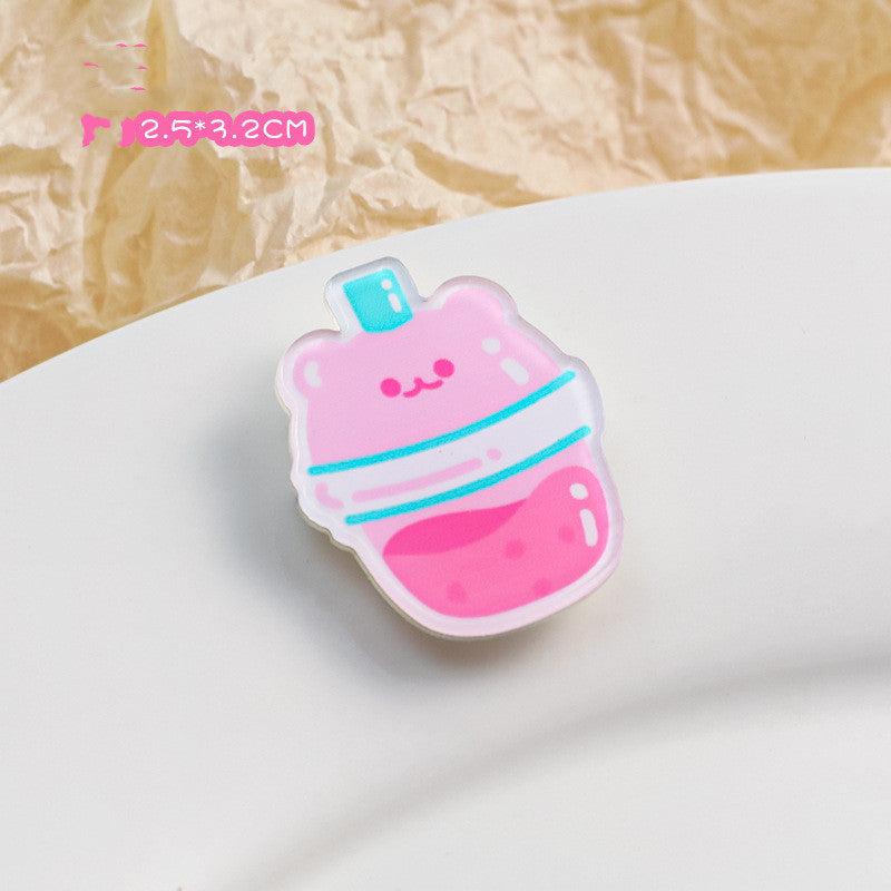 Cartoon Acrylic Brooch Cute Decorative Accessories