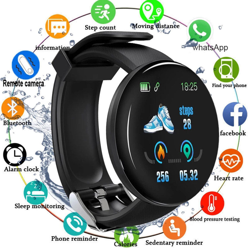 D18 Round  Smart Bracelet Color Screen Sports Pedometer Sleep