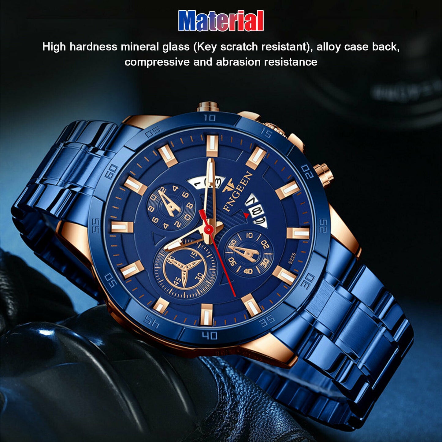 Waterproof Men Quartz Analog Watch Classic Stainless Steel Business Wristwatch