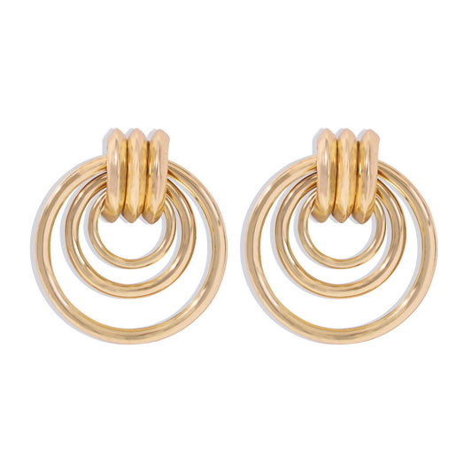 Earring Jewelry Gold Multi-layer Metal Irregular Earrings