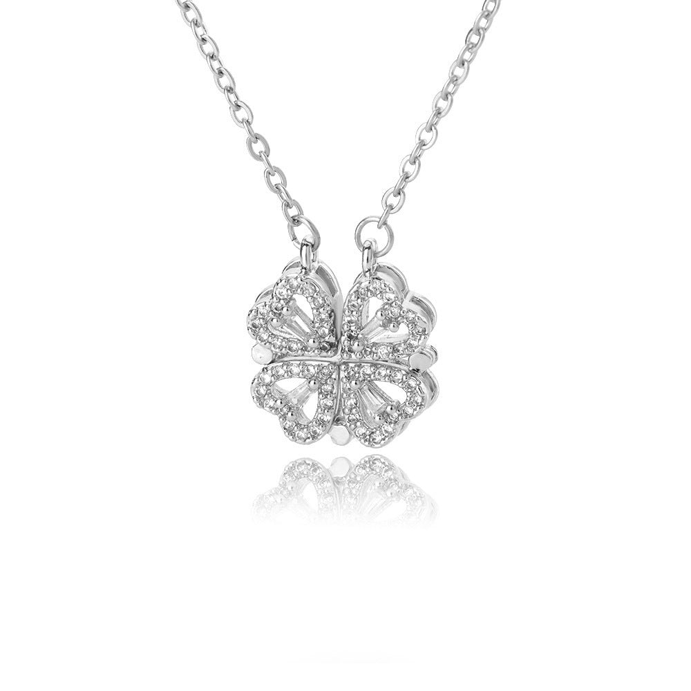 Love Folding Creative Micro-encrusted Diamond Fashion Necklace