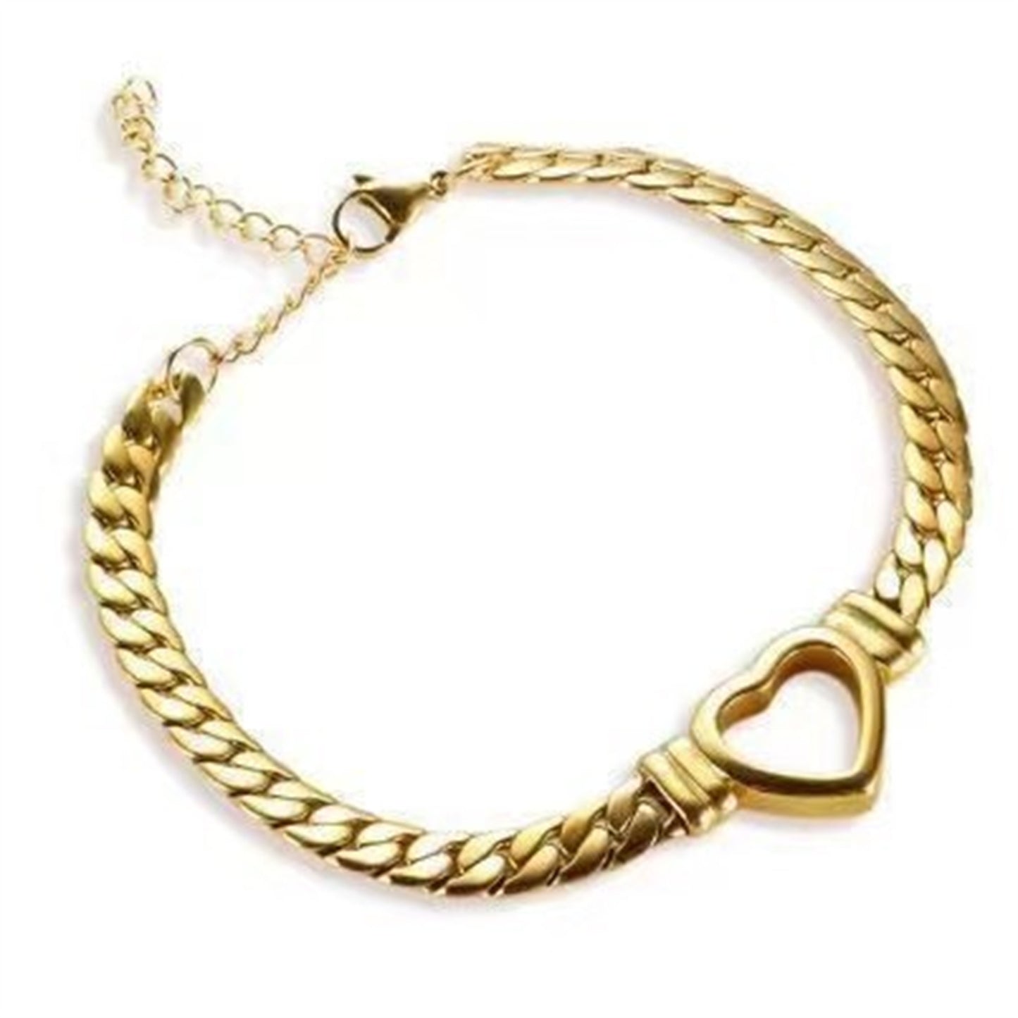 Luxurious Gold-Plated Heart Chain Set for Women