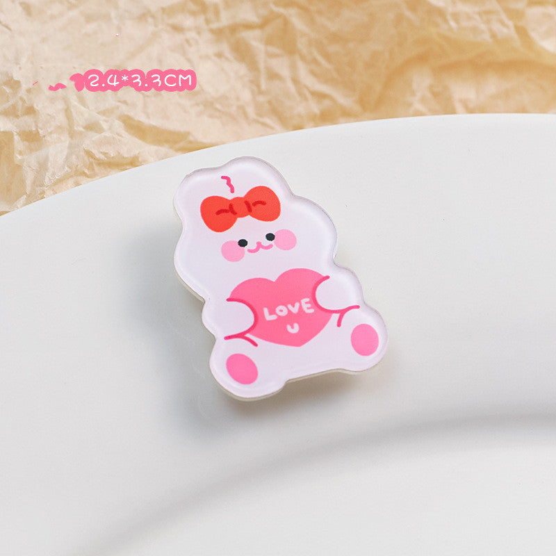 Cartoon Acrylic Brooch Cute Decorative Accessories