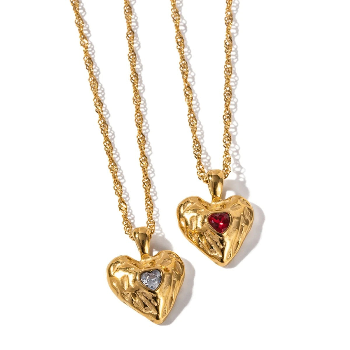 Alloy Heart-shaped Necklace With Diamond Fashion INS Style Necklace Love Valentine's Day