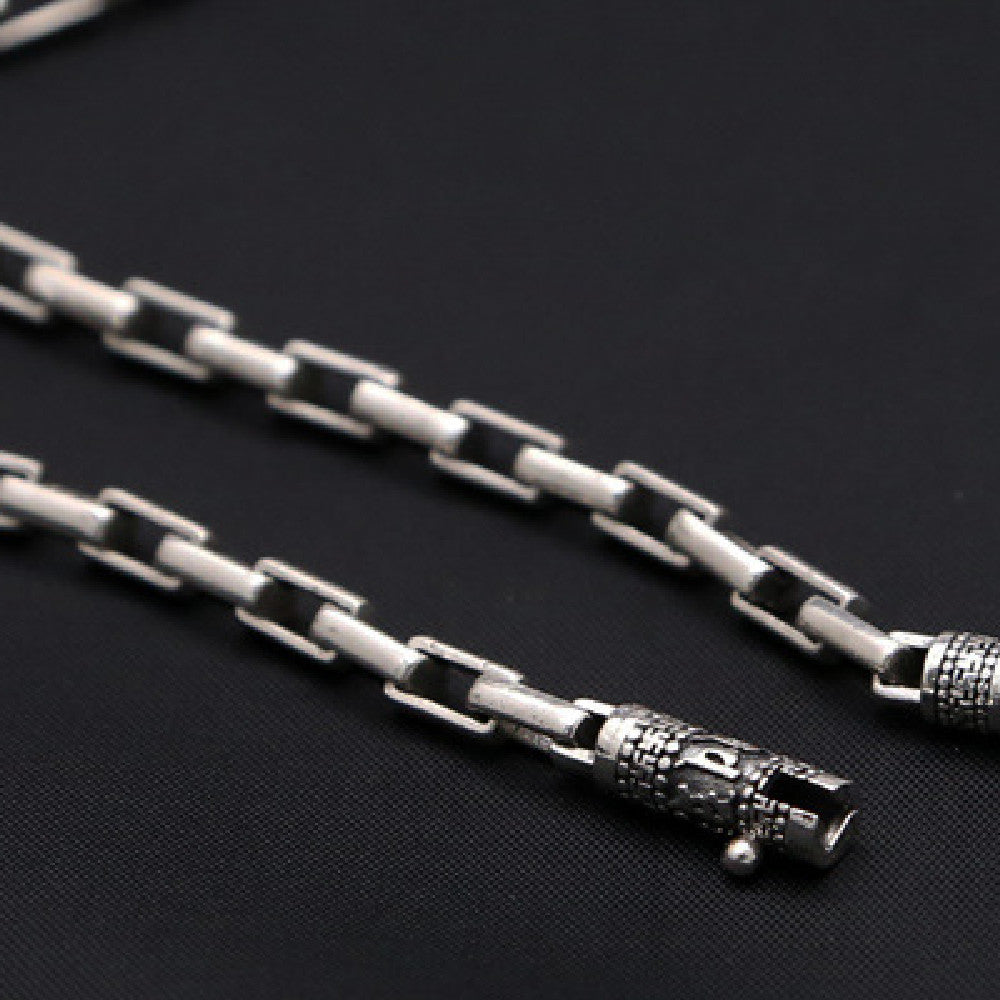 Pure Thai Silver Checkered Necklace