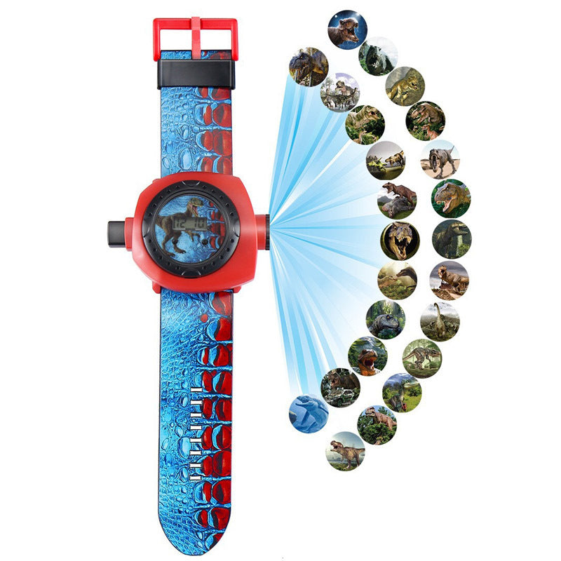 Cartoon Electronic Watch 3D Dinosaur 24 Picture Projection Watch Baby Fun Luminous Toy