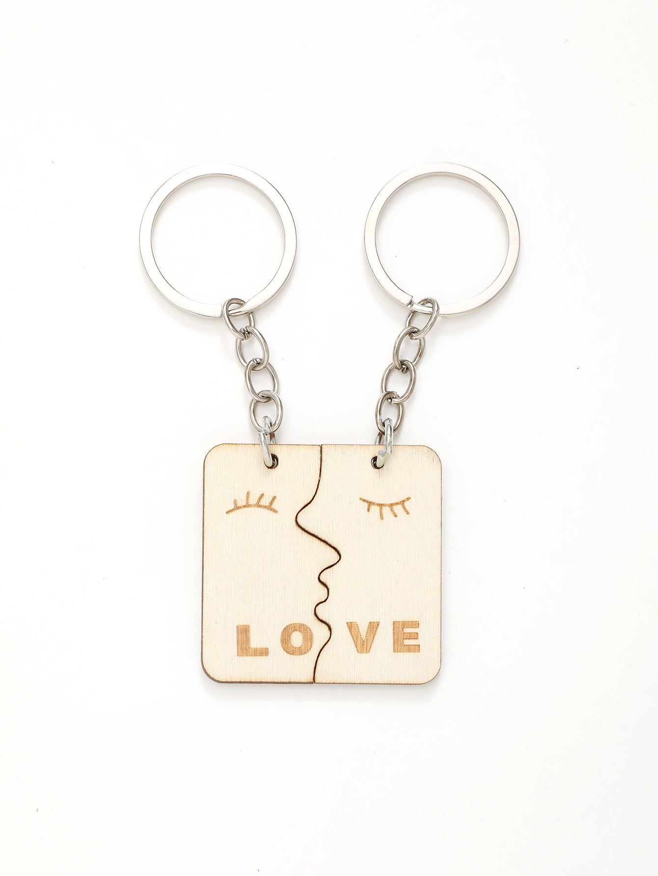 Wooden Key Buckle Couple Gift Pendant