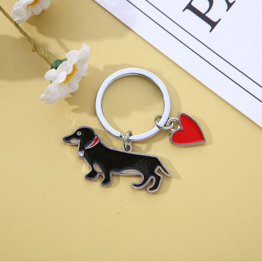 Stainless Steel Dachshund Keychain Ornaments