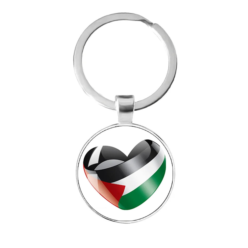 Palestinian Flag Time Stone Pendant