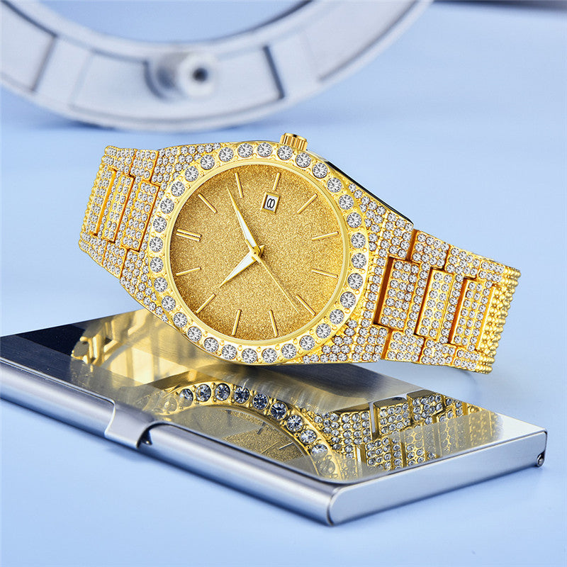 Men's Diamond Calendar Quartz Watch