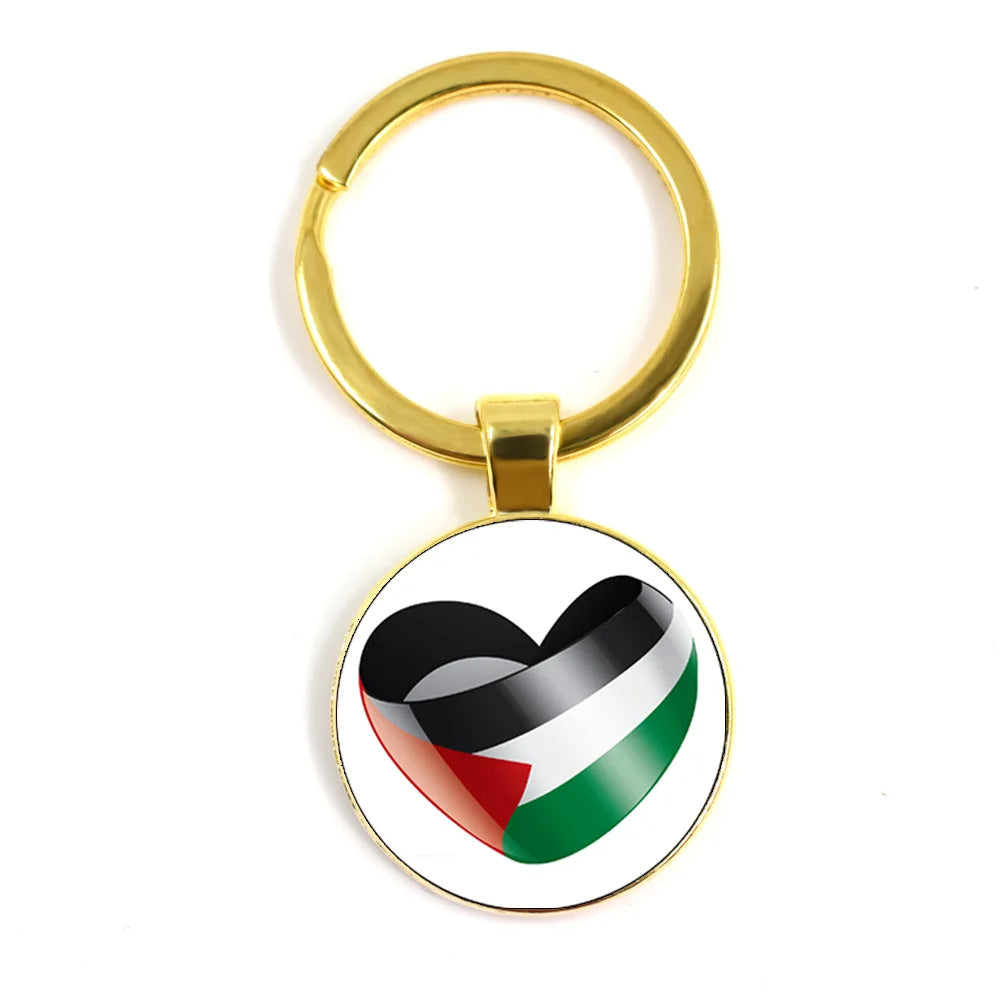 Palestinian Flag Time Stone Pendant