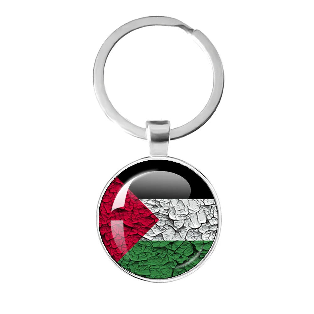 Palestinian Flag Time Stone Pendant