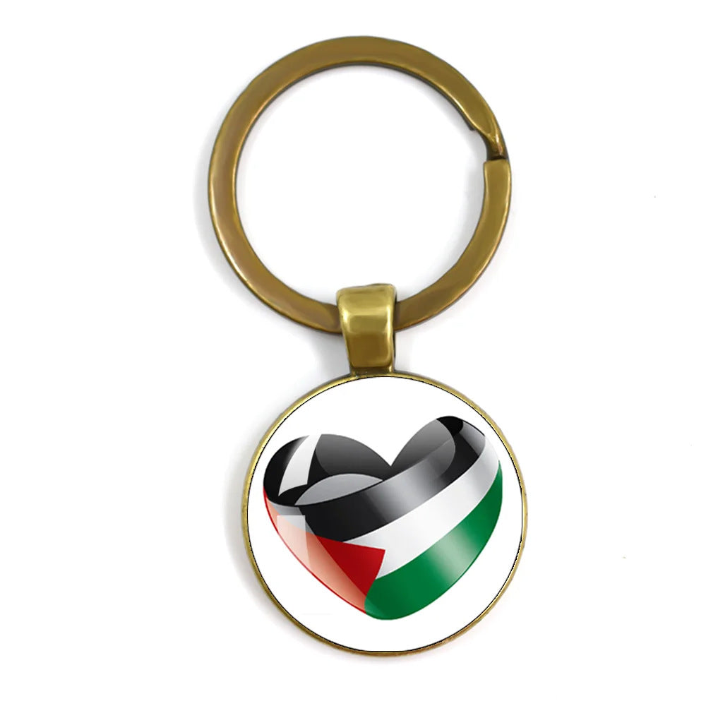 Palestinian Flag Time Stone Pendant