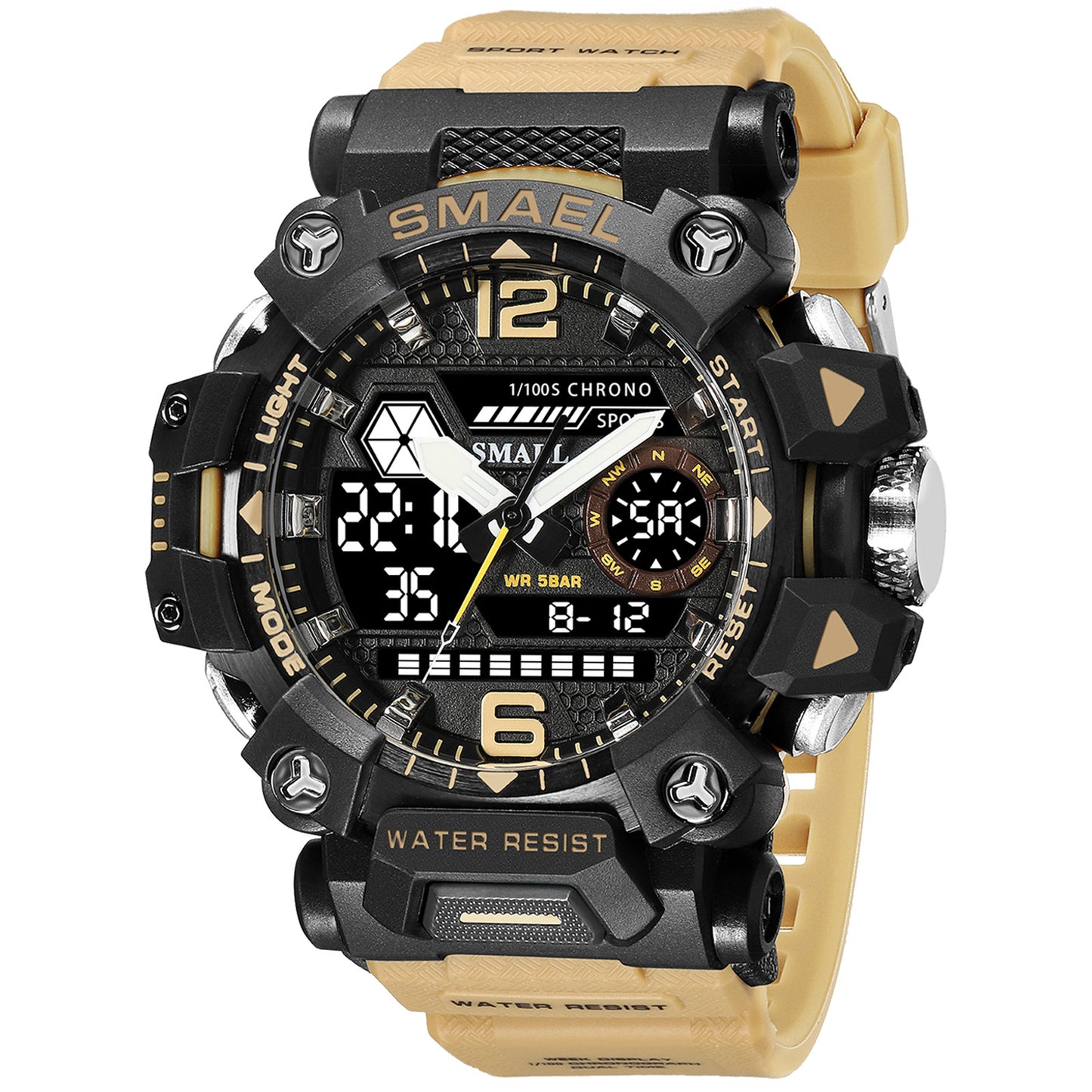 Luminous Waterproof Double Display Electronic Quartz Watches