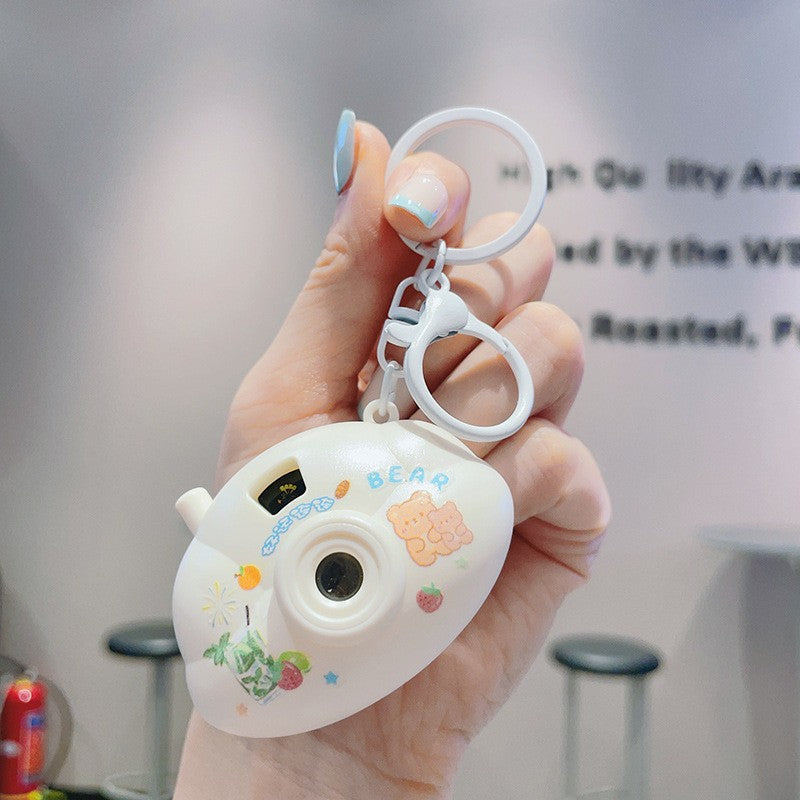 Cartoon Mini Cloud Camera Projection Lamp Keychain