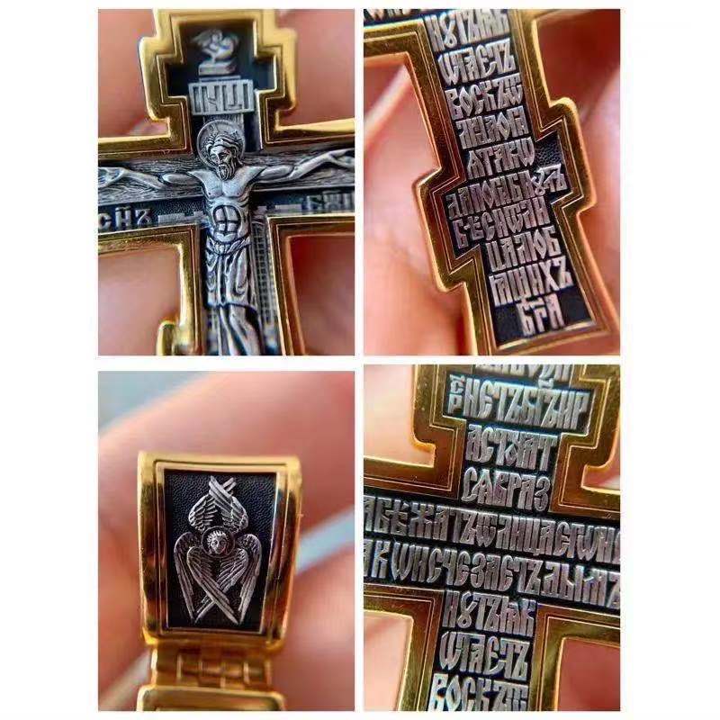 Alloy Cross Engraved Letter Pendant