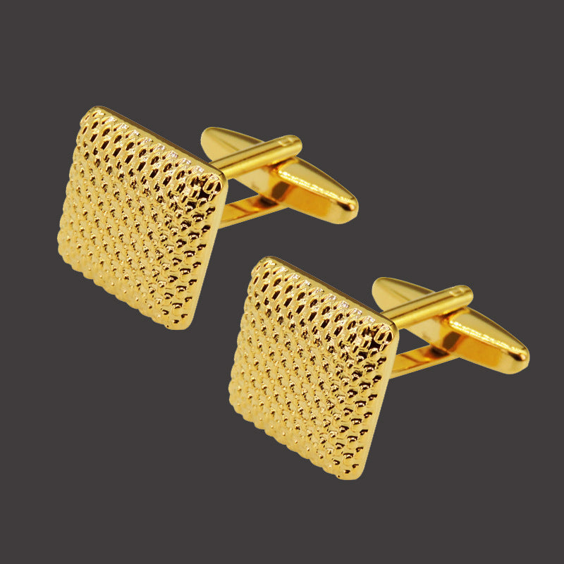 Copper Black And Golden Silver Laser Metal Cufflinks