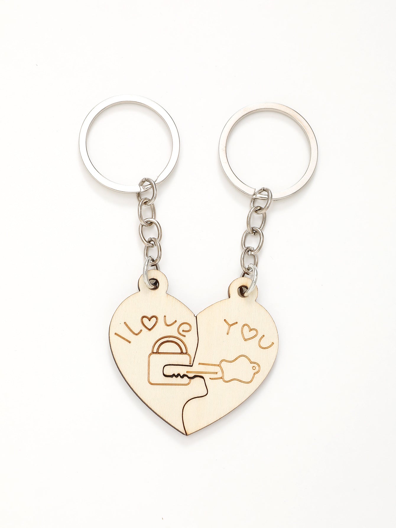 Wooden Key Buckle Couple Gift Pendant