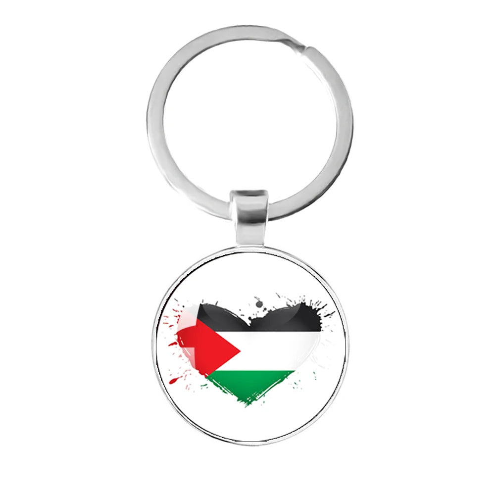 Palestinian Flag Time Stone Pendant