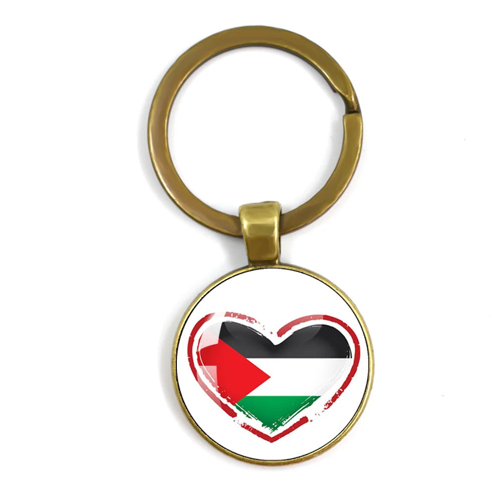 Palestinian Flag Time Stone Pendant