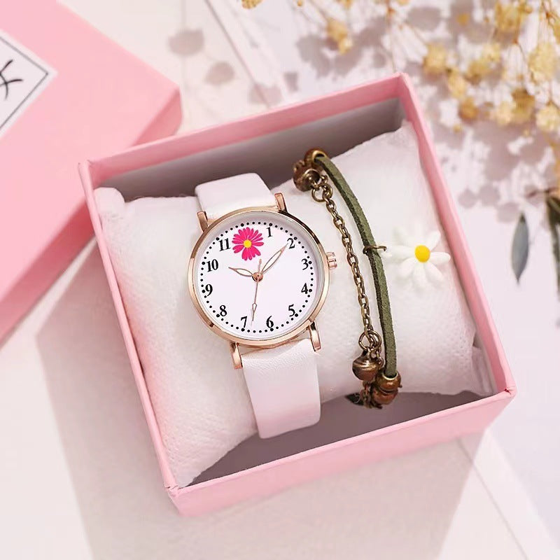 Little Daisy Girl Watch Mori Style Ins College Style Artistic Retro Hong Kong Style Student Women's Watch