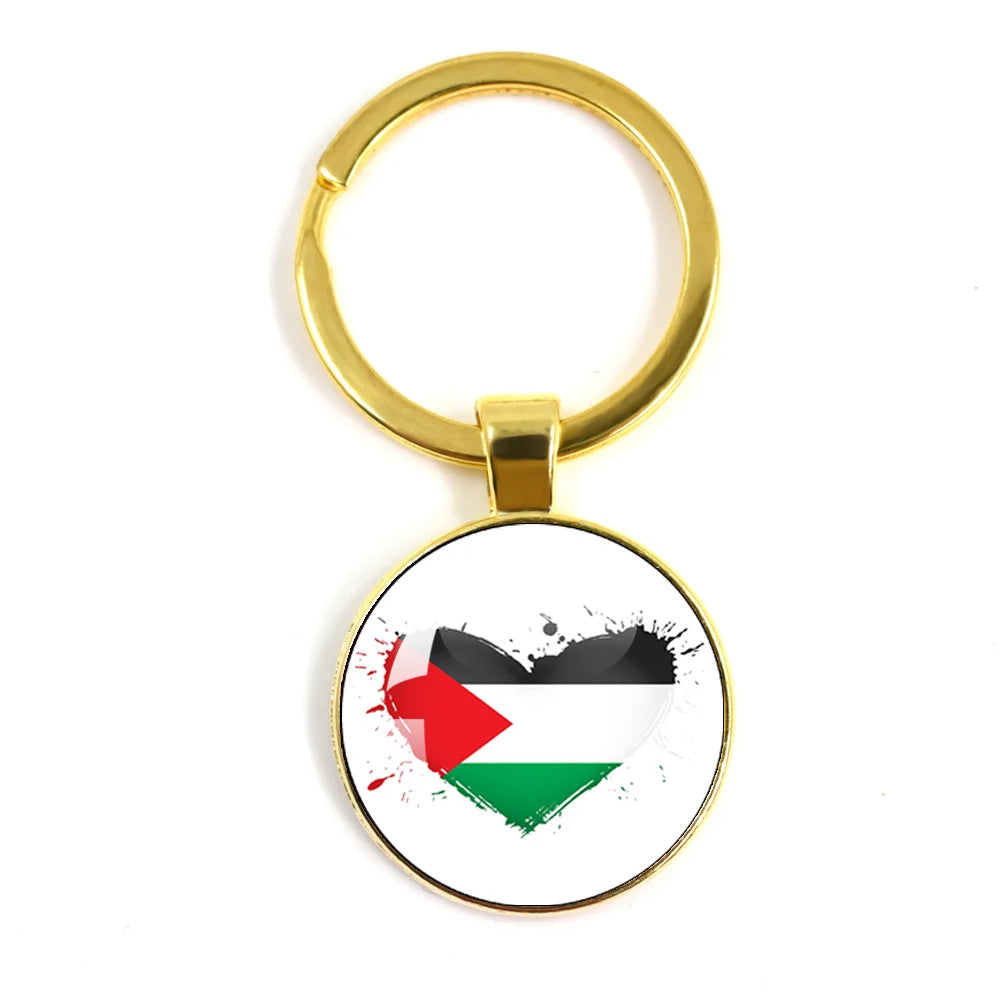 Palestinian Flag Time Stone Pendant