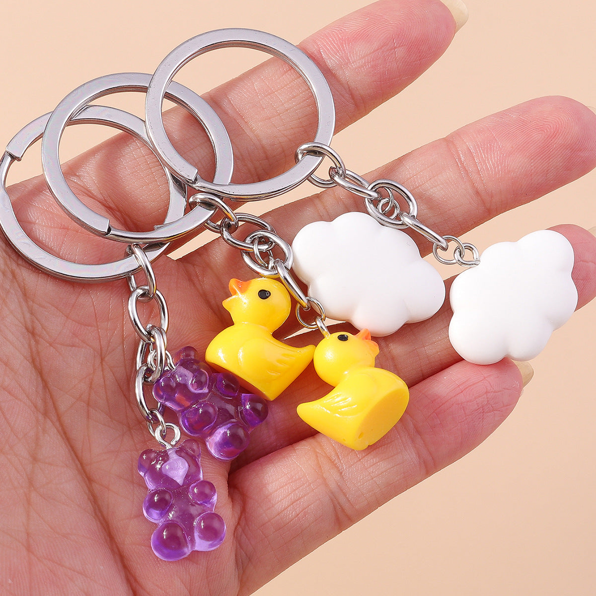 Cartoon Little Yellow Duck Keychain Cloud Accessories