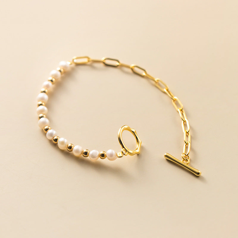 Women's Korean-style Pearl Stitching Bracelet