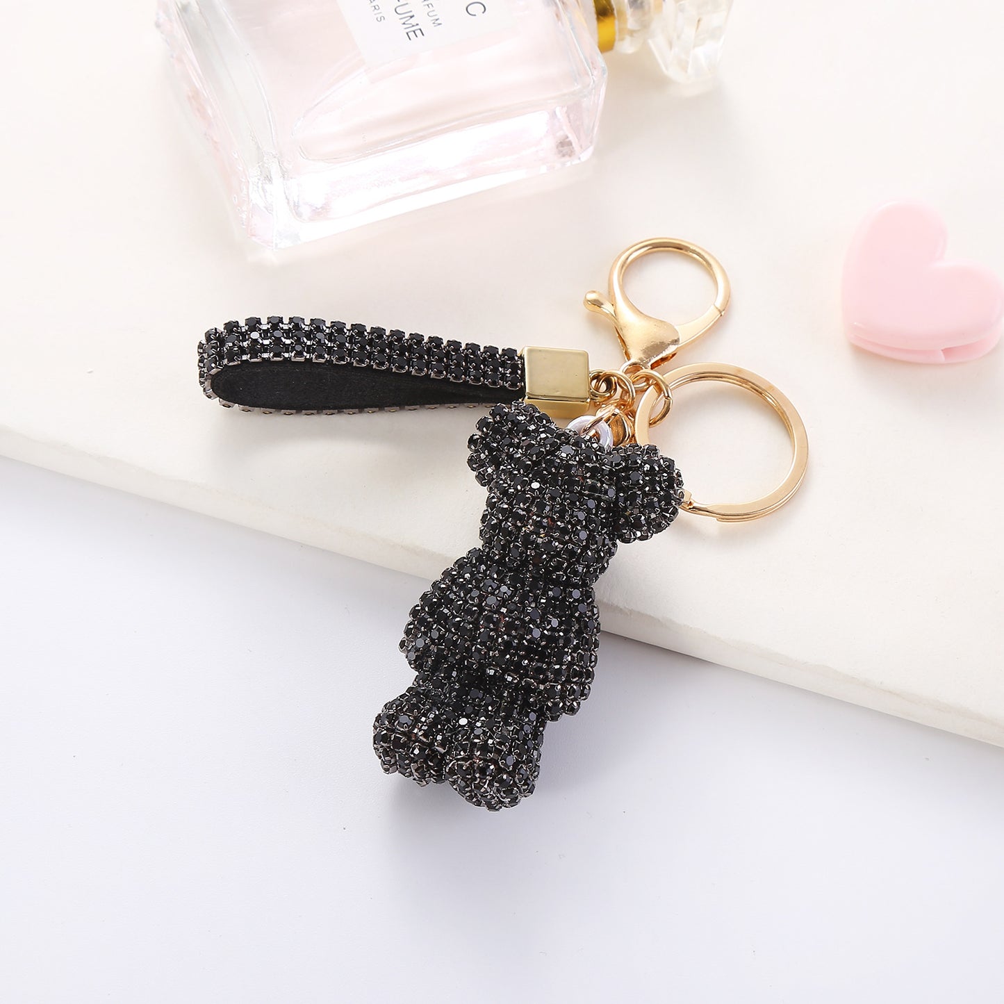 Women's Fashion Creative Cartoon Diamond Little Bear Doll Keychain