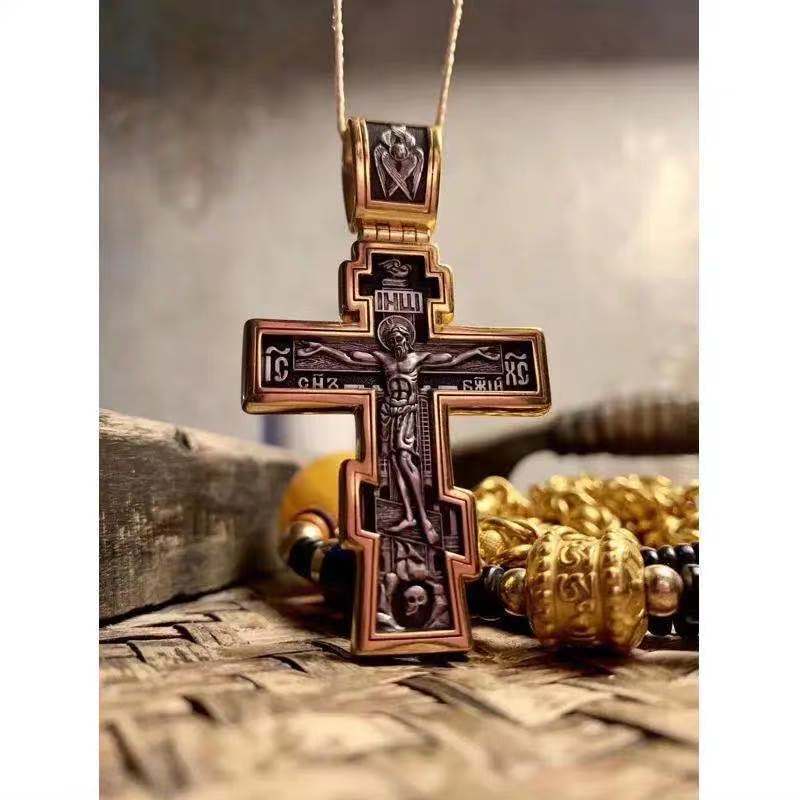 Alloy Cross Engraved Letter Pendant