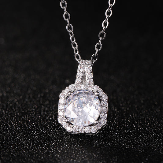 Perfume Bottle Pendant Necklace Women's Full Diamond