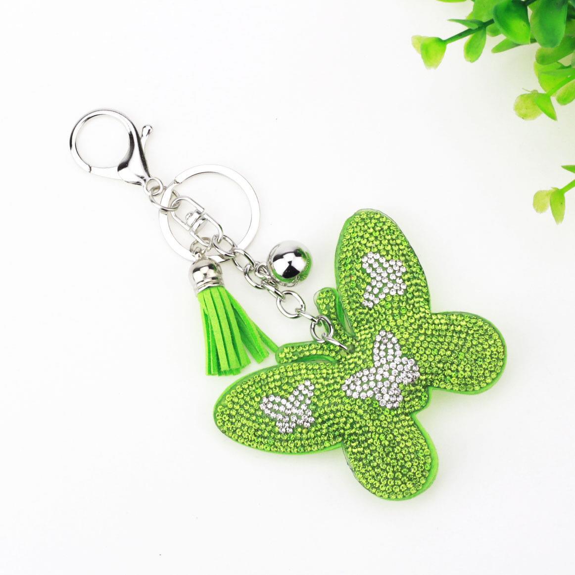 Home Fashion Simple Two-color Butterfly Shape Flannel Hot Drilling Handbag Pendant