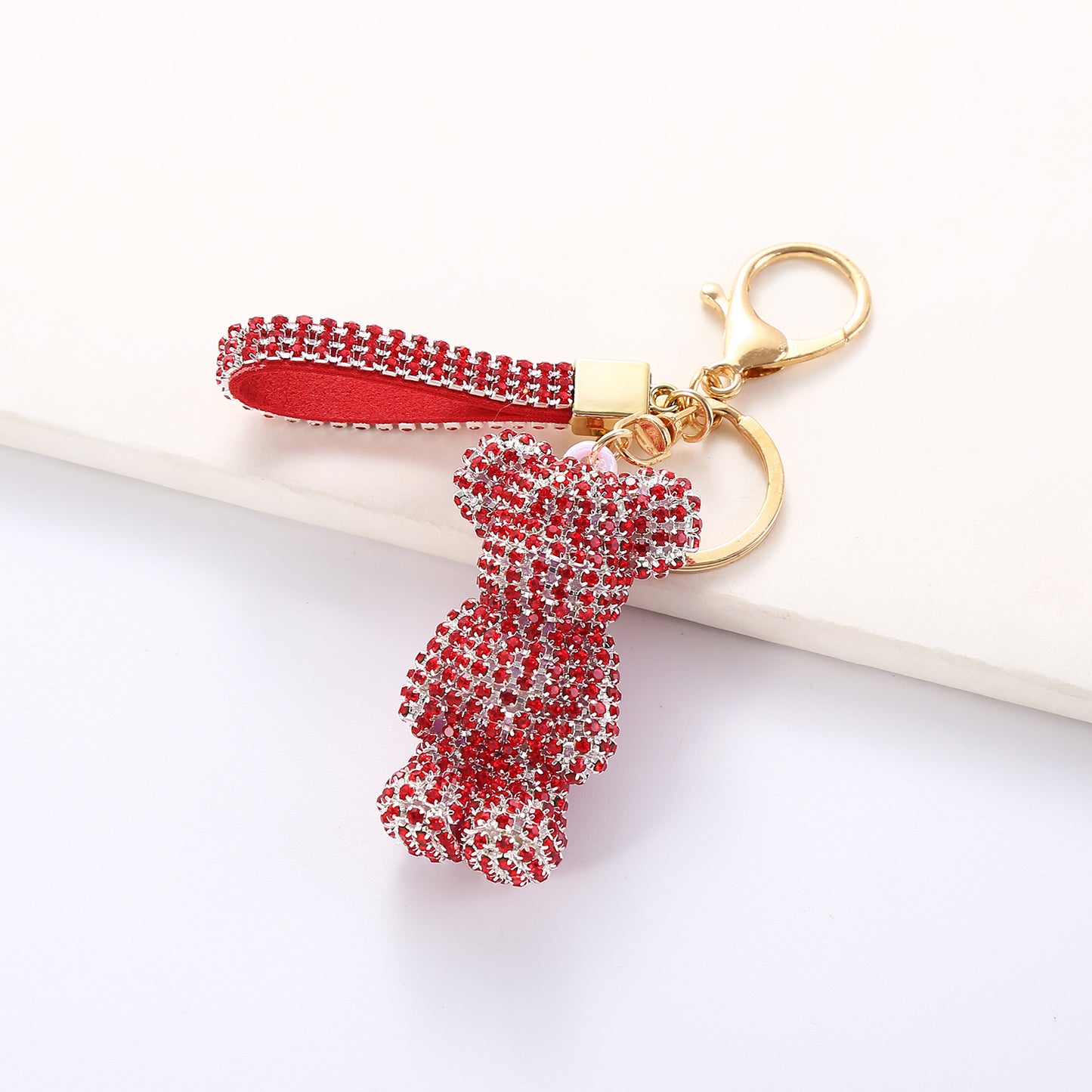 Women's Fashion Creative Cartoon Diamond Little Bear Doll Keychain