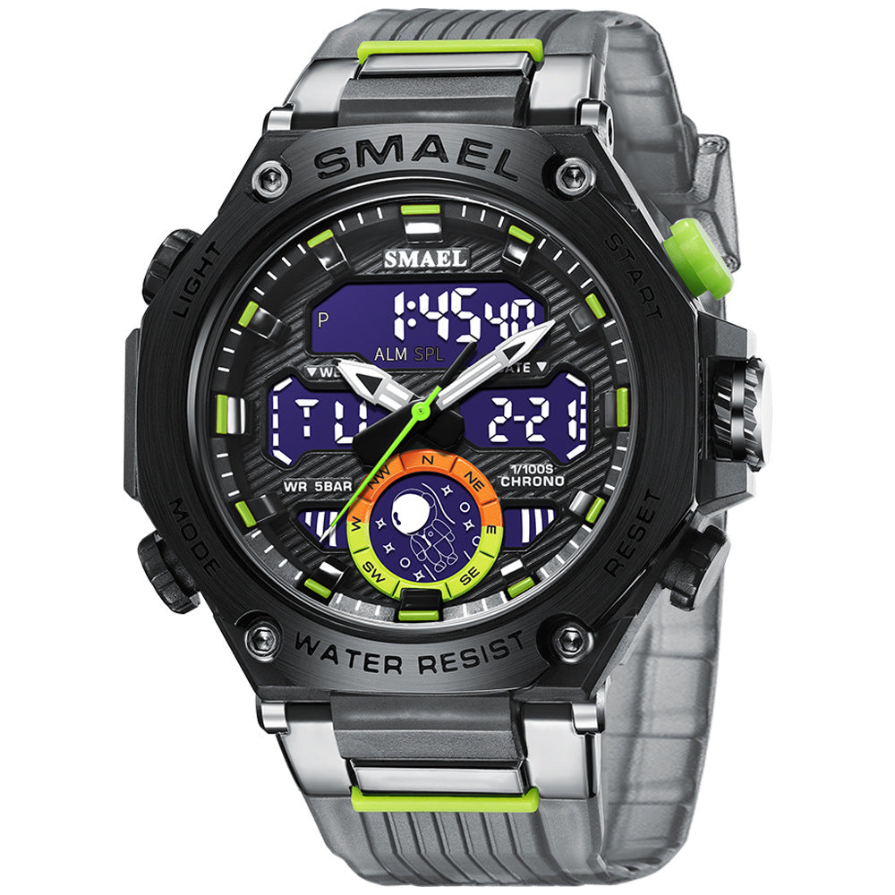 Casual Sports Versatile Double Display Electronic Watch