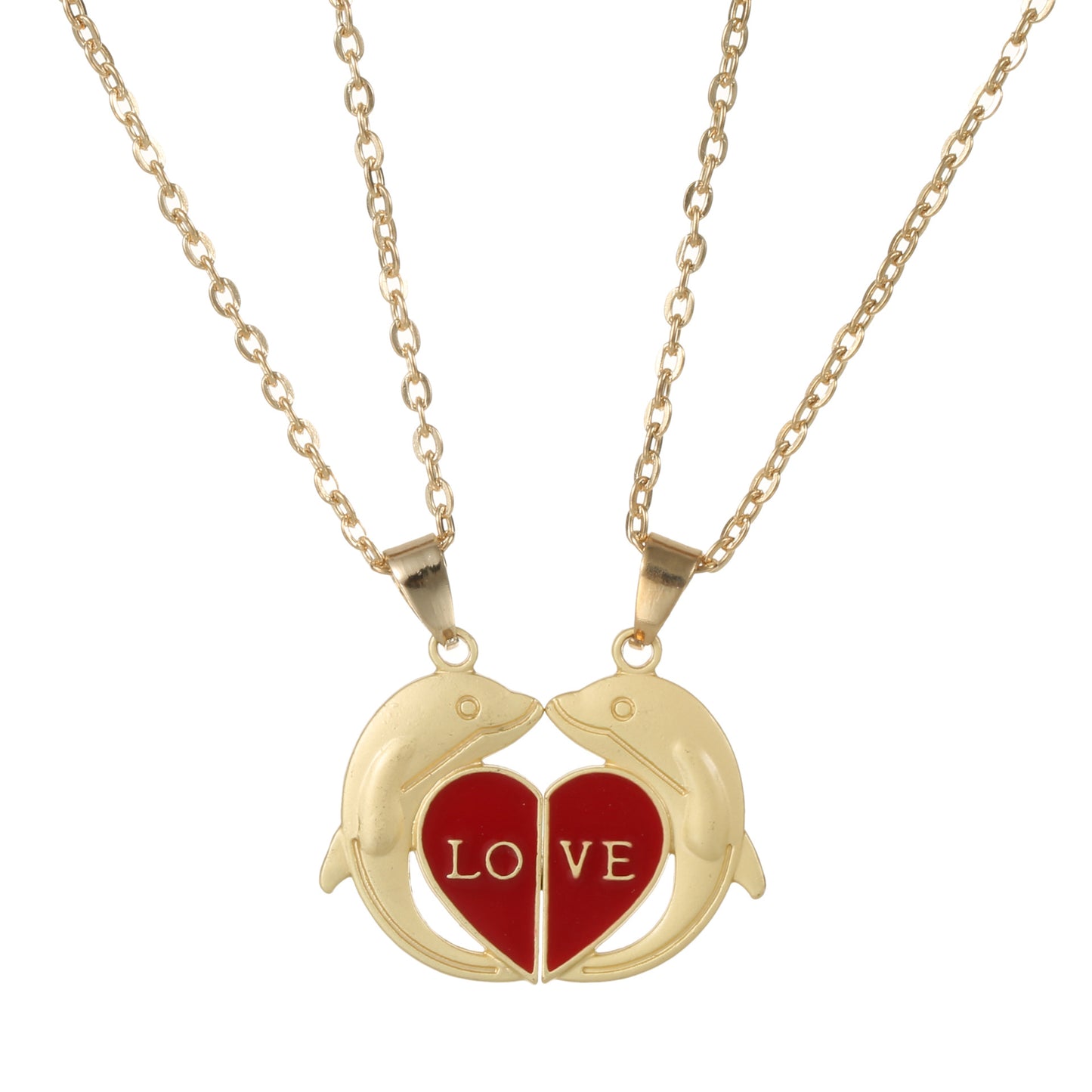 LOVE LOVE LOVE Couple Necklace Magnet Attract Men And Women