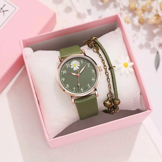 Little Daisy Girl Watch Mori Style Ins College Style Artistic Retro Hong Kong Style Student Women's Watch