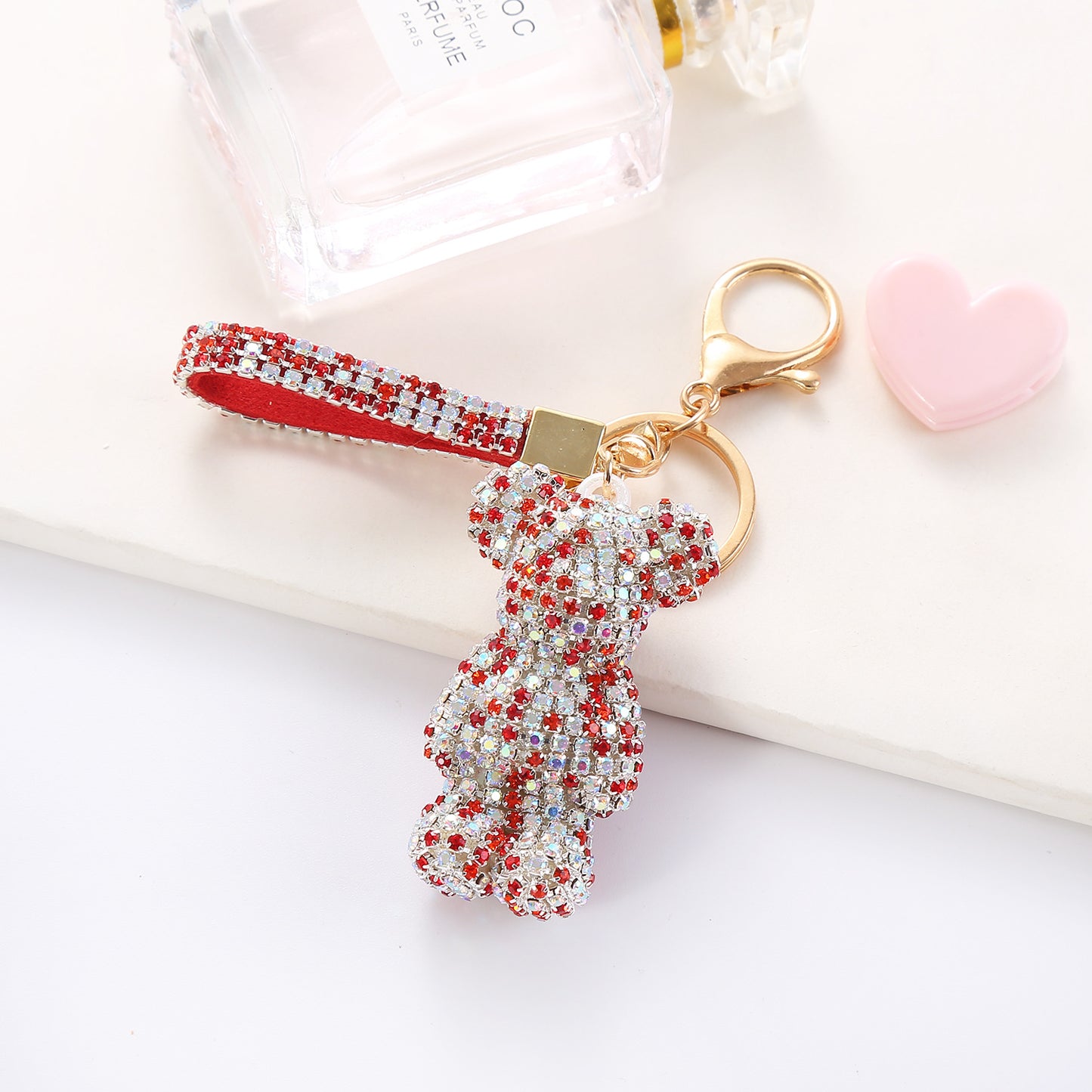 Women's Fashion Creative Cartoon Diamond Little Bear Doll Keychain