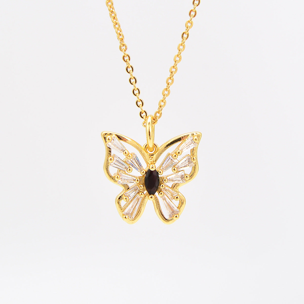 Women's Fashion Copper-plated Gold Color Insect Butterfly Pendant