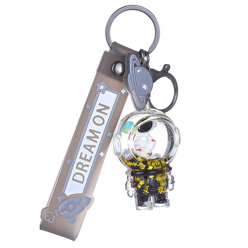 Quicksand Drift Bottle Floating Astronaut Keychain