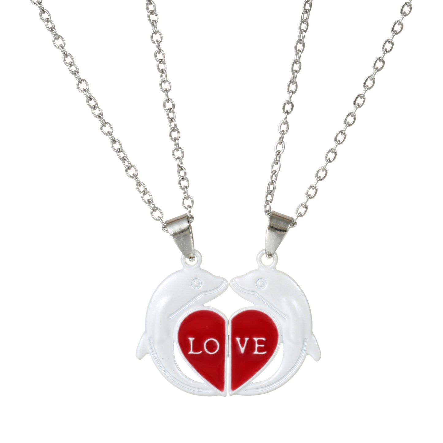 LOVE LOVE LOVE Couple Necklace Magnet Attract Men And Women