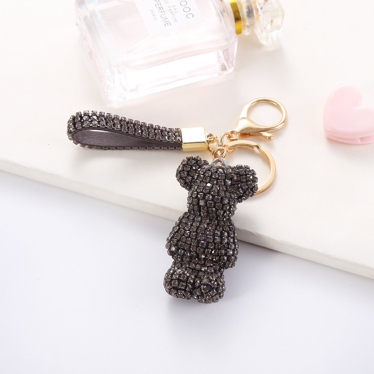 Women's Fashion Creative Cartoon Diamond Little Bear Doll Keychain