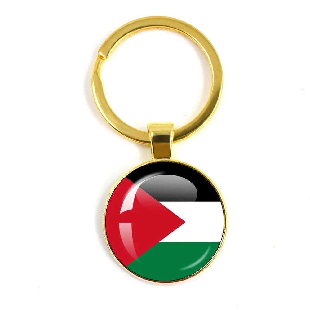 Palestinian Flag Time Stone Pendant