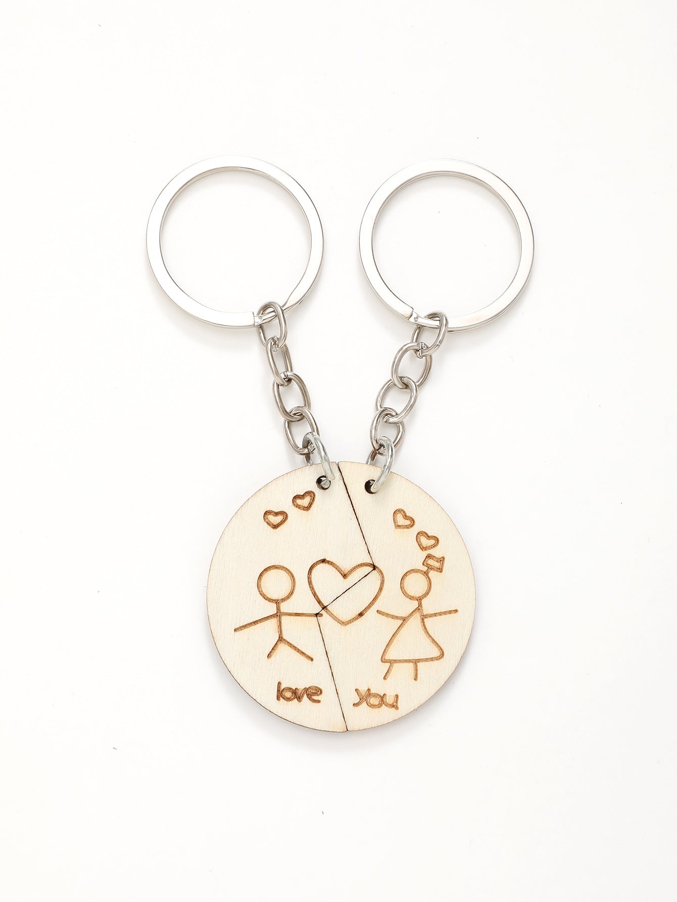 Wooden Key Buckle Couple Gift Pendant