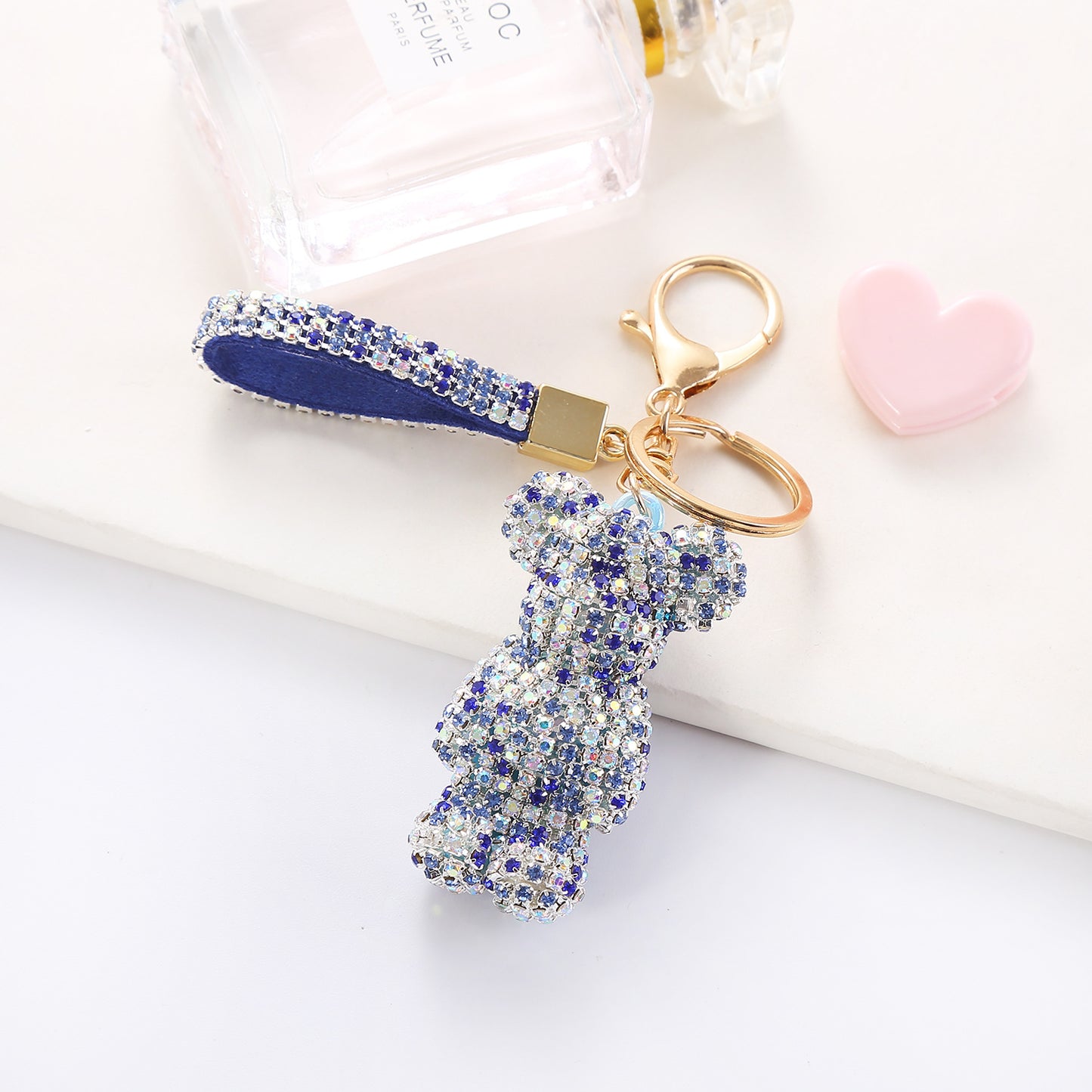 Women's Fashion Creative Cartoon Diamond Little Bear Doll Keychain