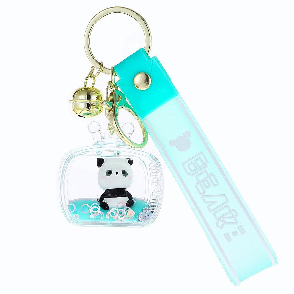 Acrylic Floating Doll Panda Keychain Pendant