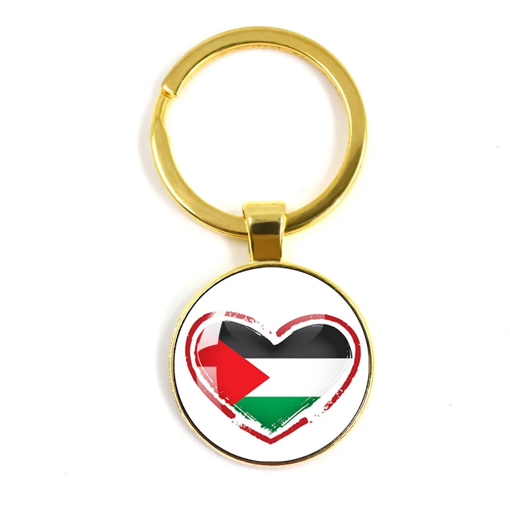 Palestinian Flag Time Stone Pendant