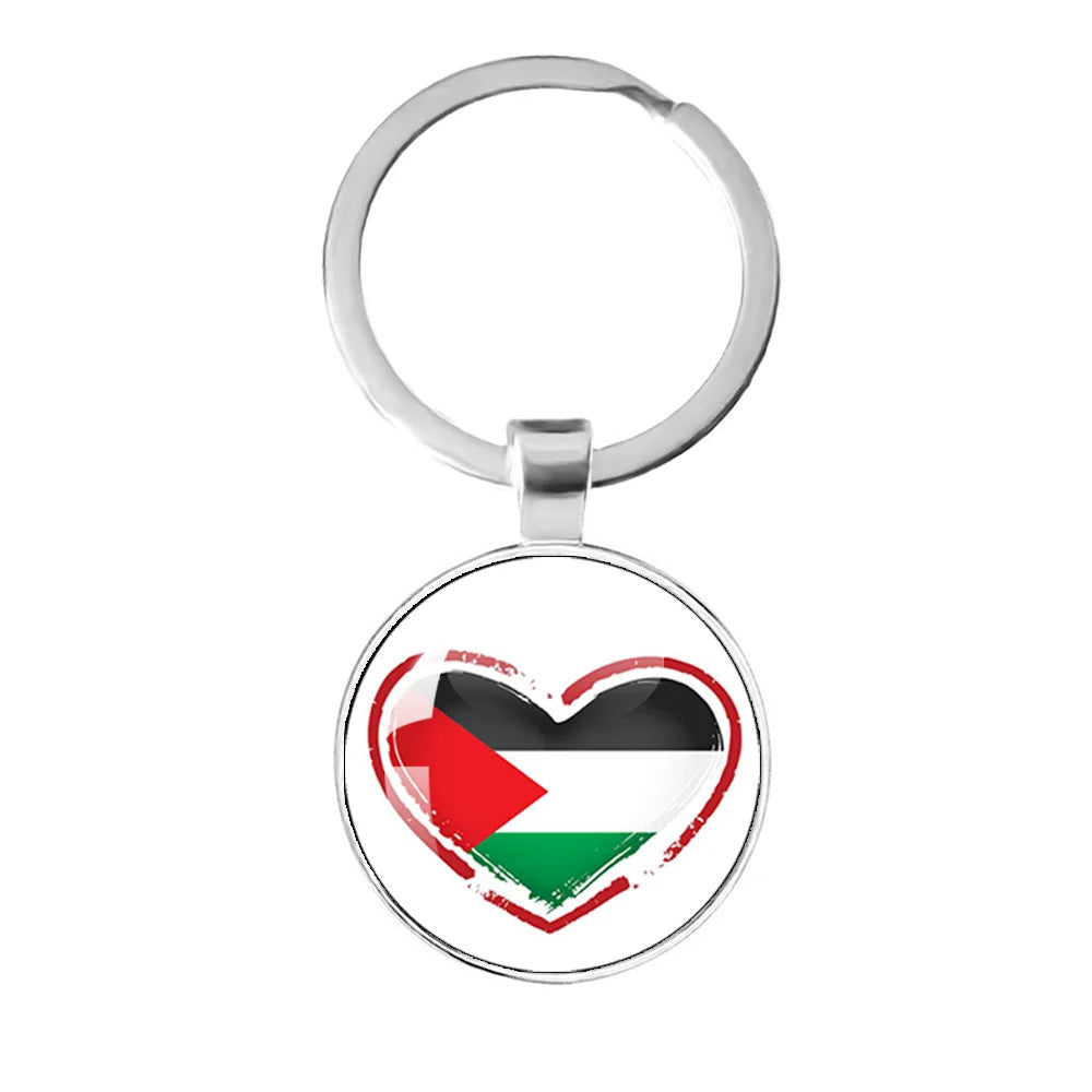 Palestinian Flag Time Stone Pendant