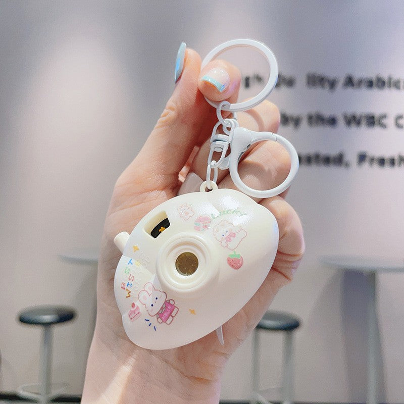 Cartoon Mini Cloud Camera Projection Lamp Keychain