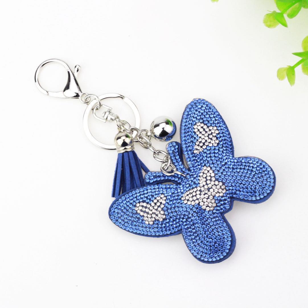 Home Fashion Simple Two-color Butterfly Shape Flannel Hot Drilling Handbag Pendant