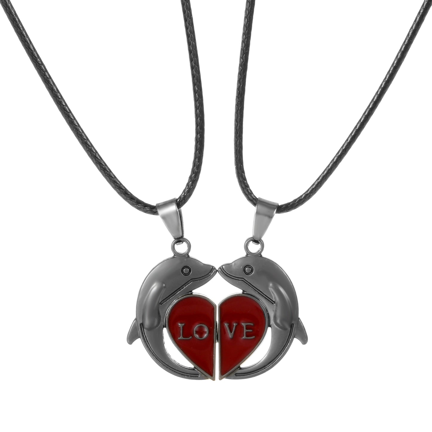 LOVE LOVE LOVE Couple Necklace Magnet Attract Men And Women